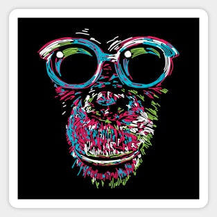 chimpanzee abstract colorful Magnet